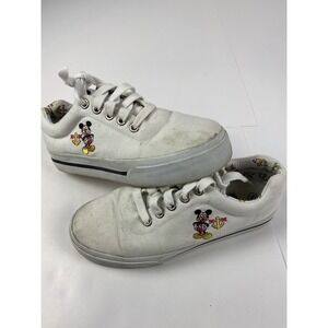 Vintage Disney Mickey Mouse 90s Chunky White Tennis Shoes Embroidered Womens 8